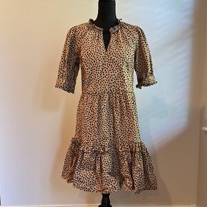 NWOT JCrew Polka Dot Ruffle Dress (fully lined)